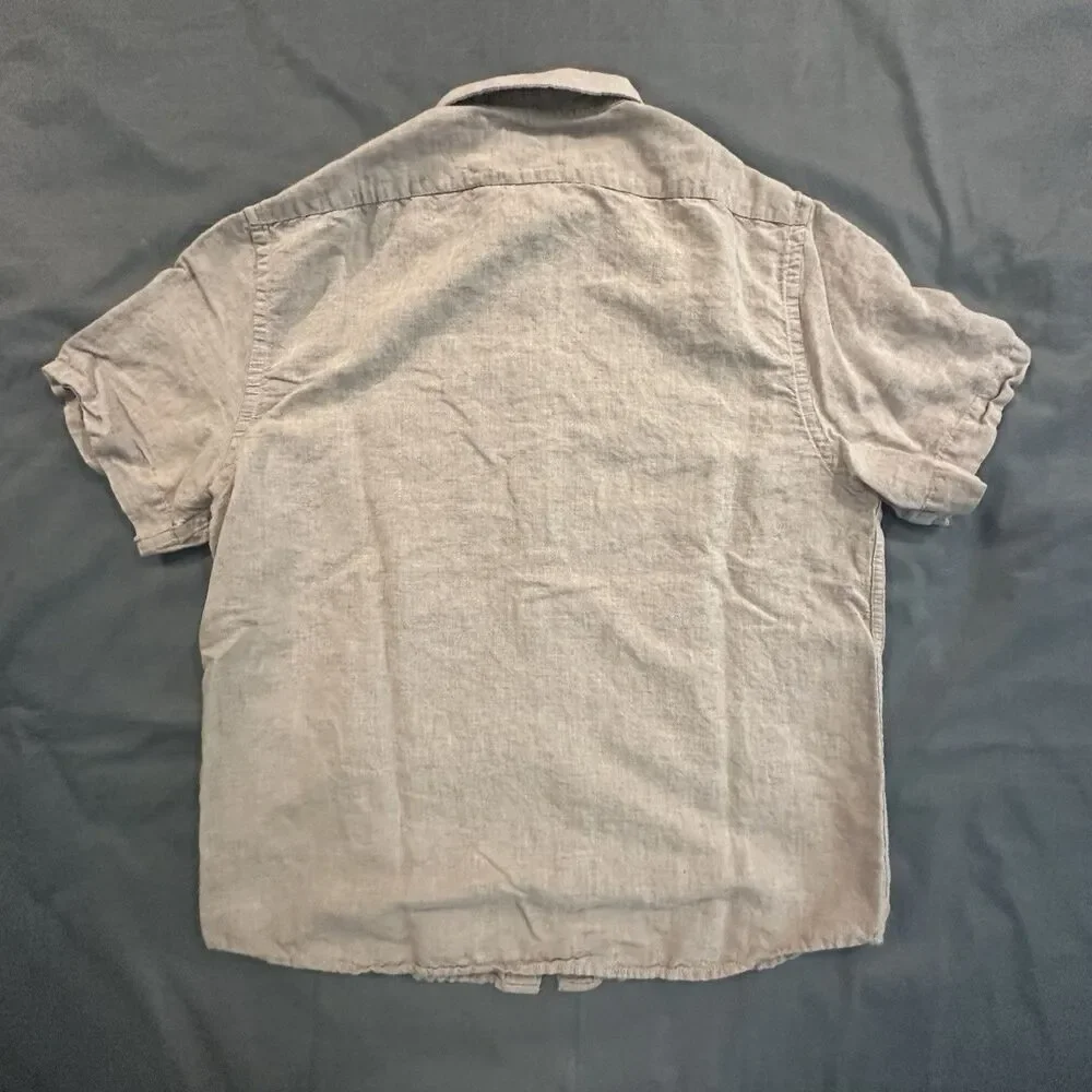 Banana Republic Shirt Mens L Slim Fit Linen Cotton Blend Button Front Beach